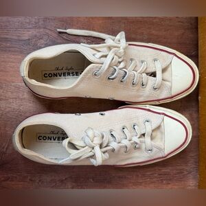 Converse Off-White Canvas Sneakers Size W9, M7
